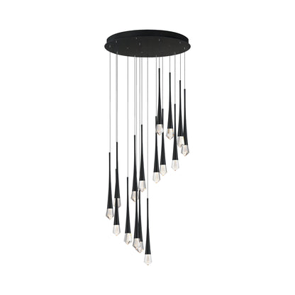 Pierce LED Pendant Light in Black (16-Light).