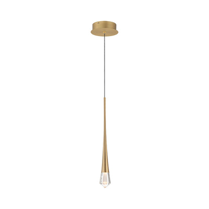 Pierce LED Single Pendant Light in Gold.
