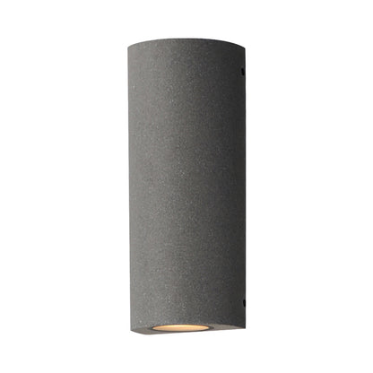 Pilar Outdoor Cylinder Wall Light in Greystone.