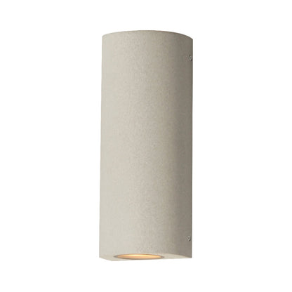 Pilar Outdoor Cylinder Wall Light in Sandstone.