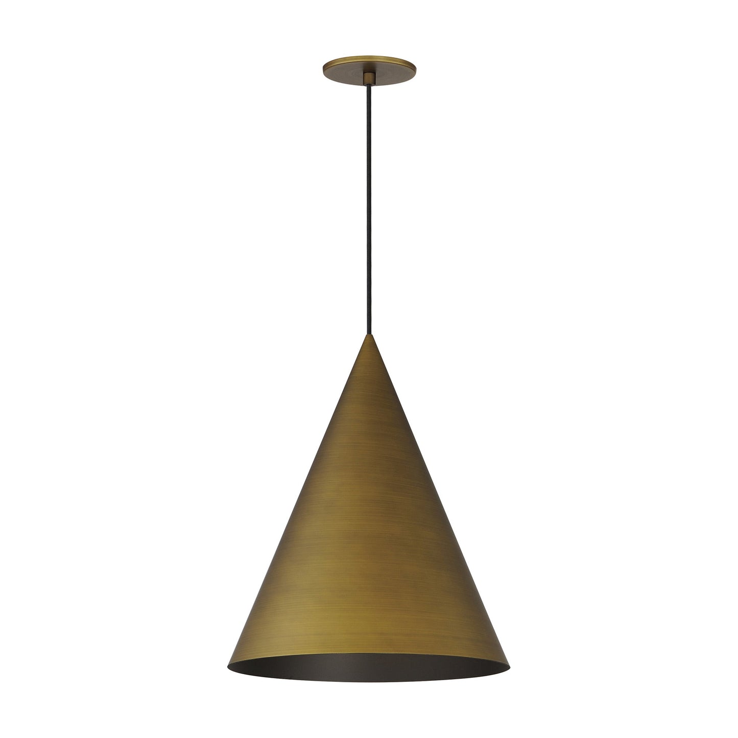 Pitch Pendant Light in Antique Brass (16.5-Inch).