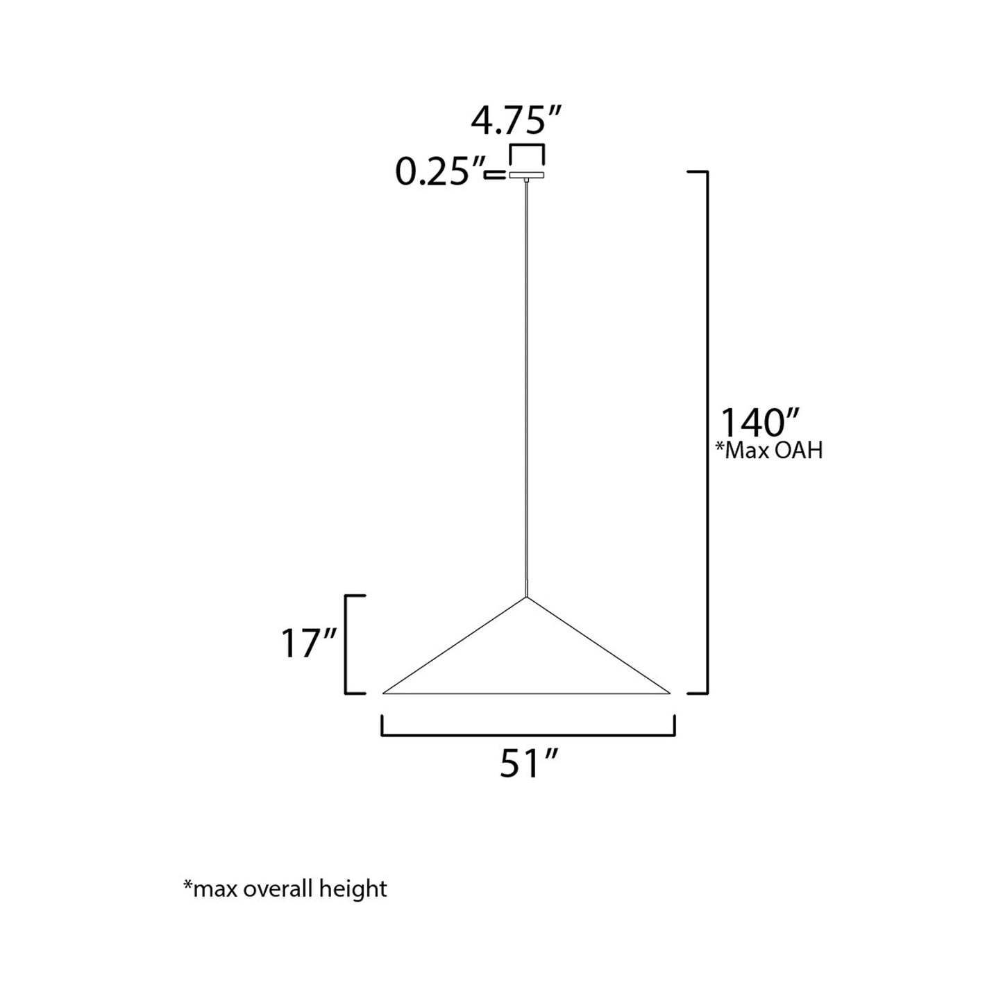 Pitch LED Pendant Light - line drawing.