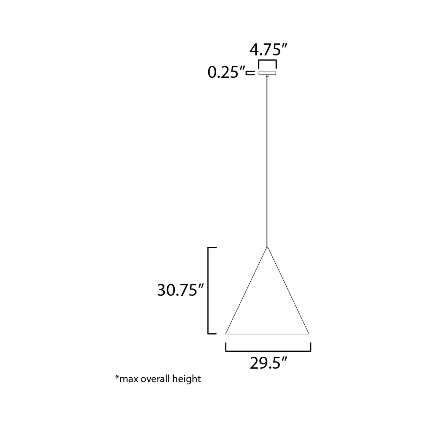 Pitch LED Pendant Light - line drawing.