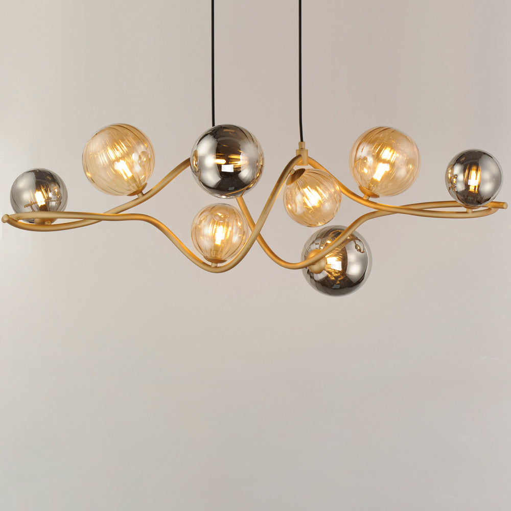 Planetary Linear Pendant Light in Detail.