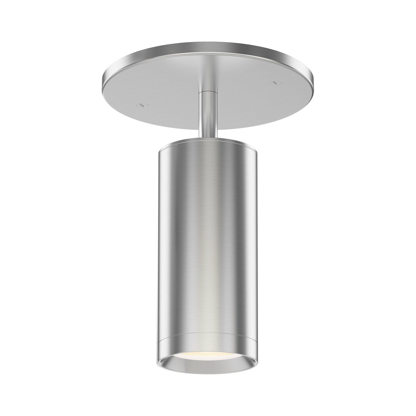 Pullman Semi Flush Mount Ceiling Light in Satin Nickel.