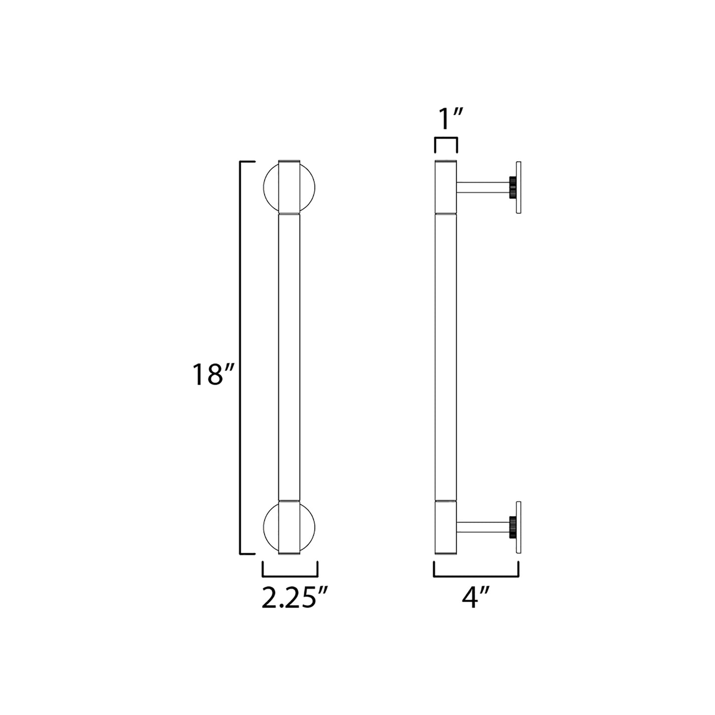 Purist LED Picture Light - line drawing.