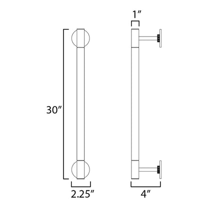 Purist LED Picture Light - line drawing.
