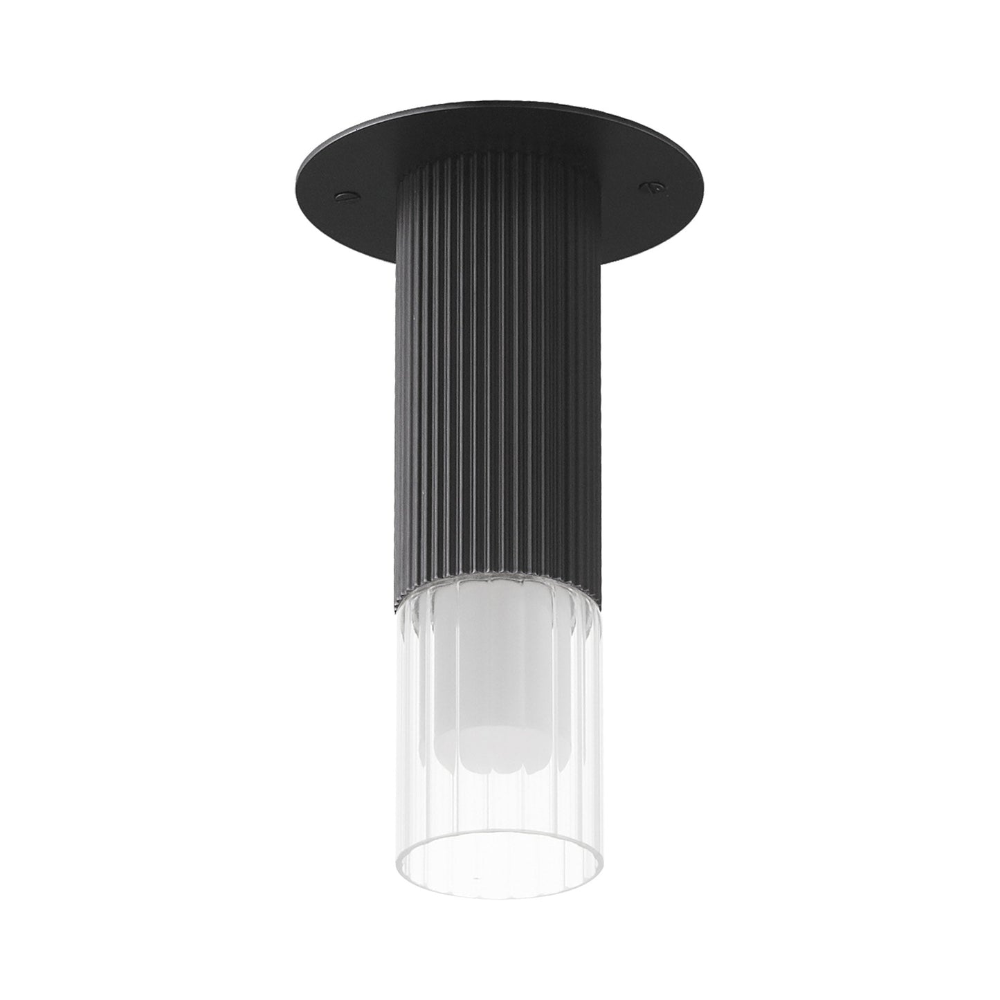 Reeds LED Flush Mount Ceiling Light in Black.