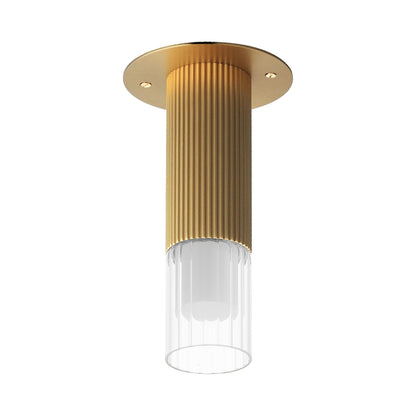 Reeds LED Flush Mount Ceiling Light in Gold.