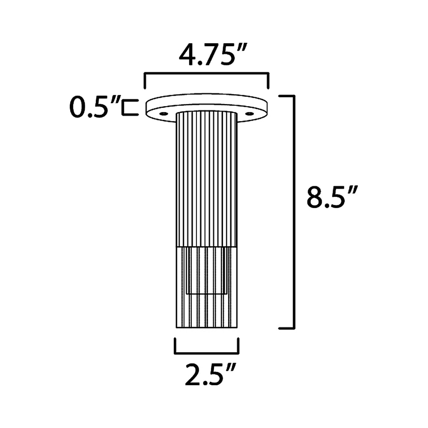 Reeds LED Flush Mount Ceiling Light - line drawing.