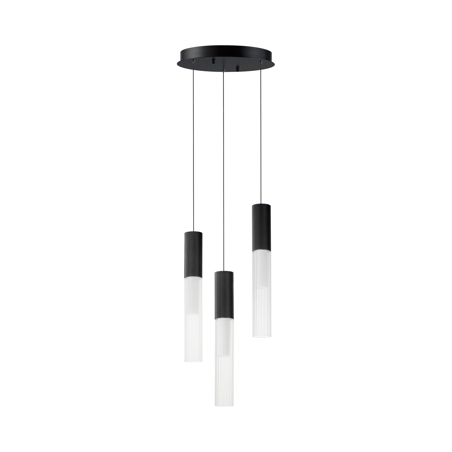 Reeds LED Multi Light Pendant Light in Black (3-Light).