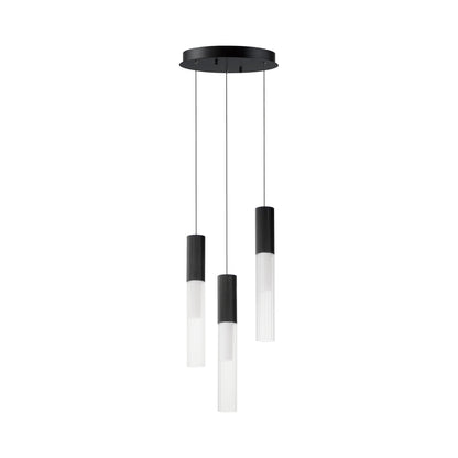 Reeds LED Multi Light Pendant Light in Black (3-Light).