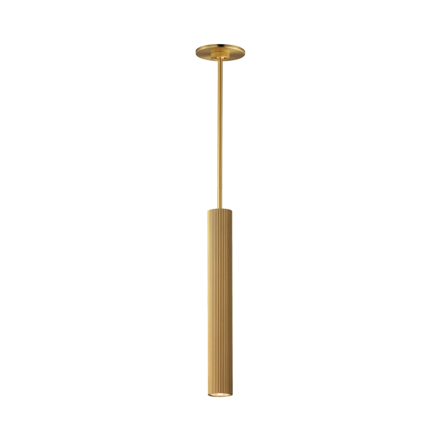 Reeds Vertical Pendant Light in Gold.