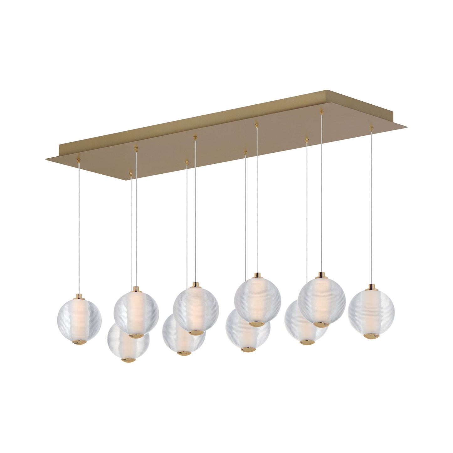Rhythm LED Linear Pendant Light in Gold.