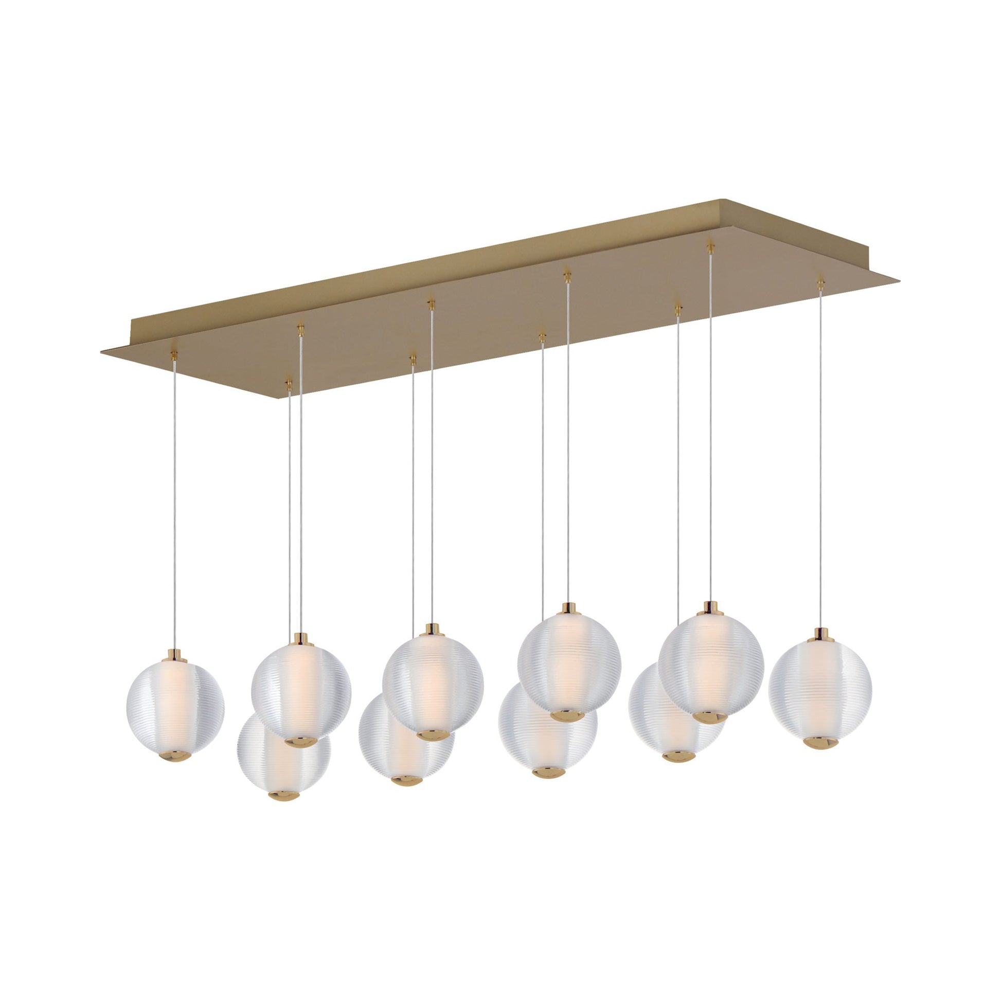 Rhythm LED Linear Pendant Light in Gold.