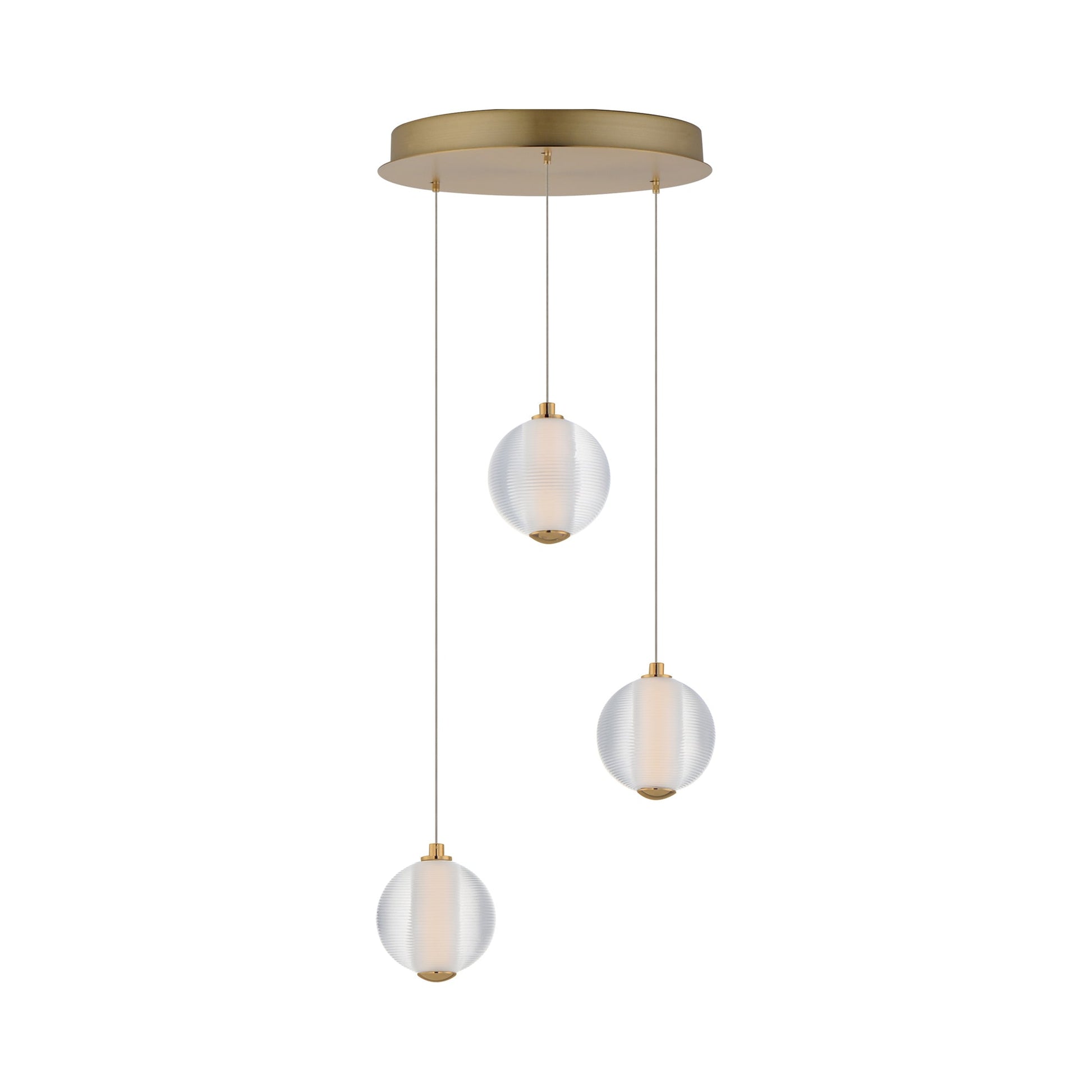 Rhythm LED Multi Light Pendant Light in Gold (3-Light).