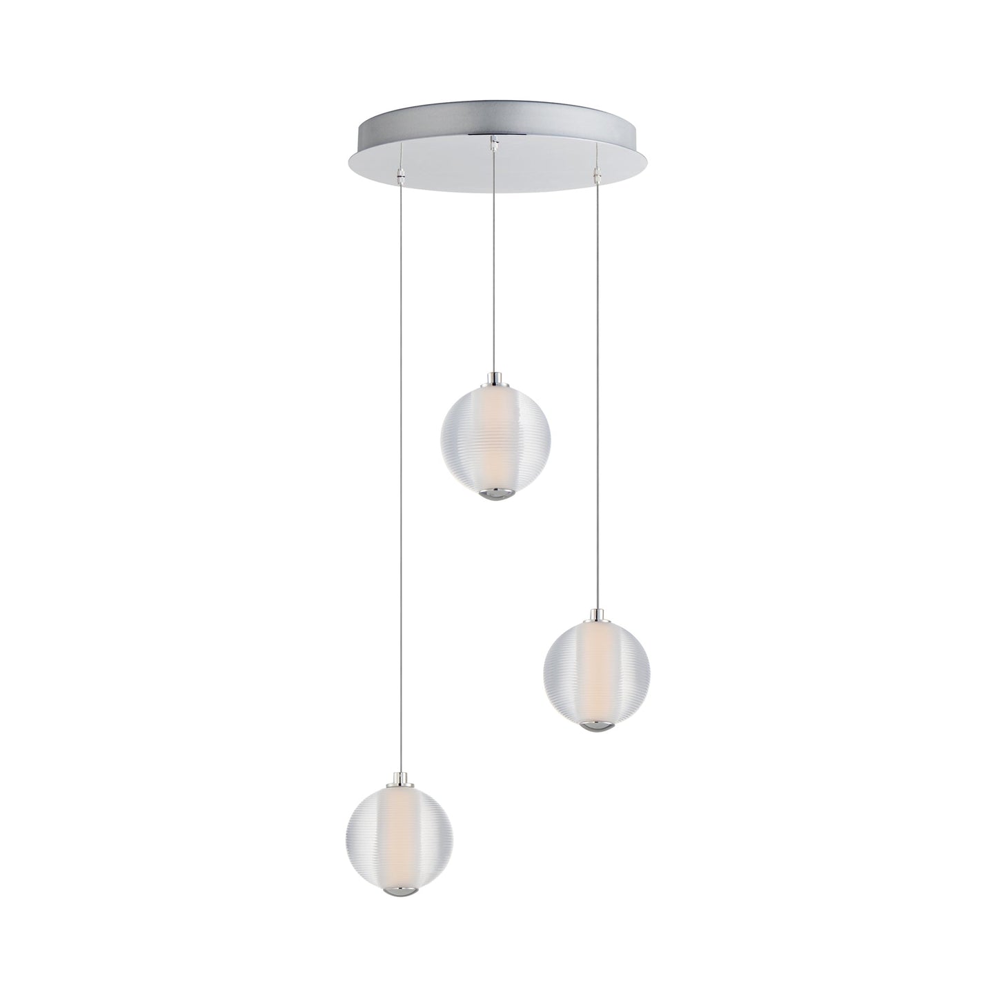 Rhythm LED Multi Light Pendant Light in Polished Chrome (3-Light).