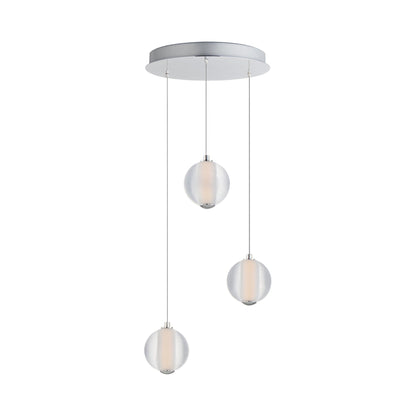 Rhythm LED Multi Light Pendant Light in Polished Chrome (3-Light).