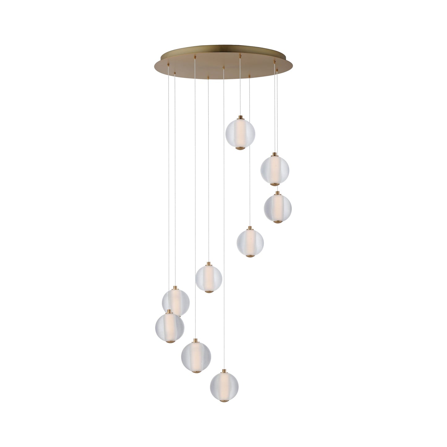 Rhythm LED Multi Light Pendant Light in Gold (9-Light).