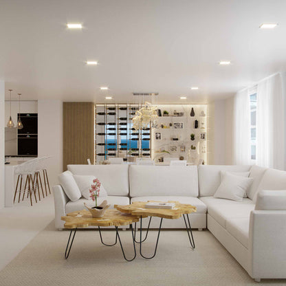 Rinkle LED Linear Pendant Light in living room.