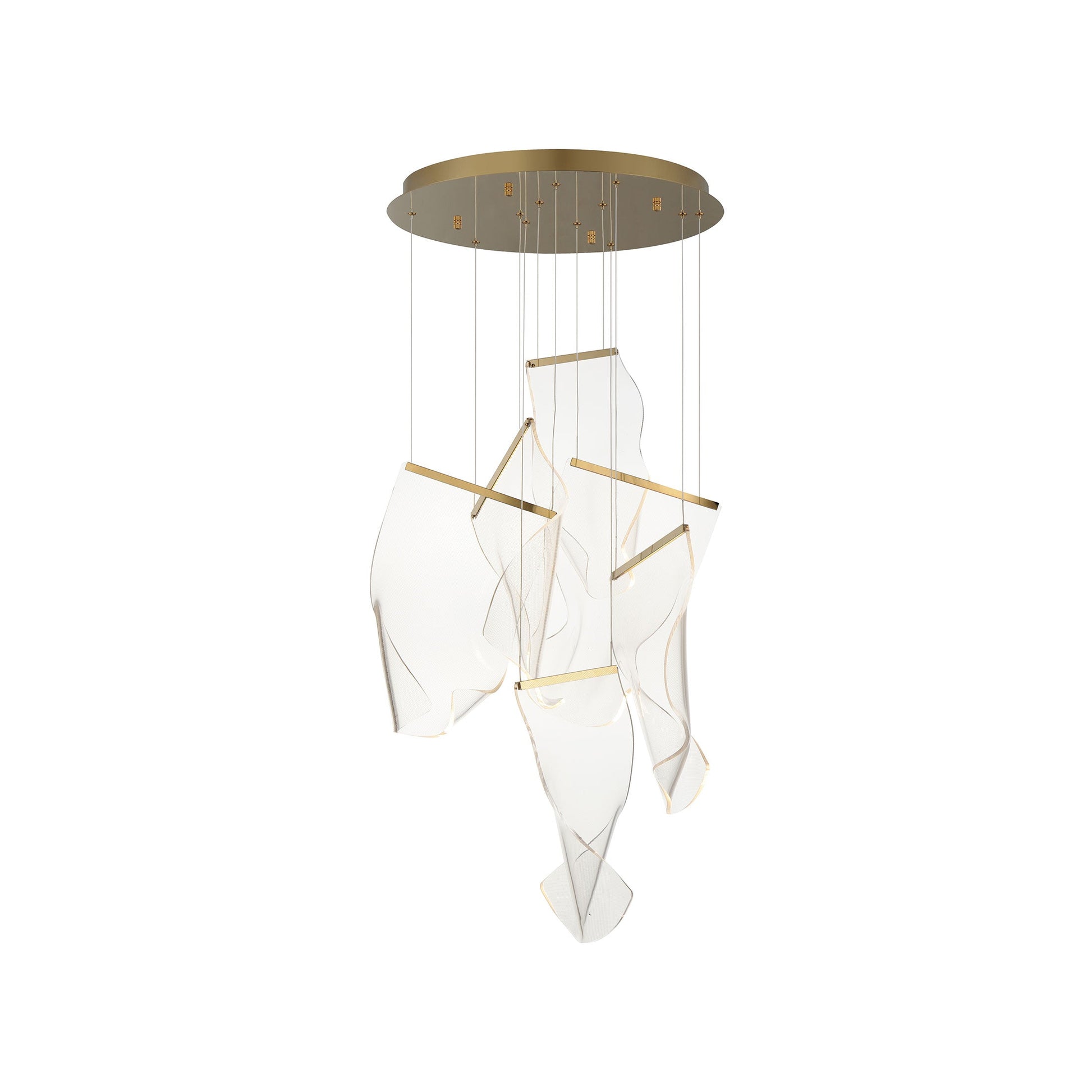 Rinkle LED Multi Light Pendant Light in French Gold (6-Light).