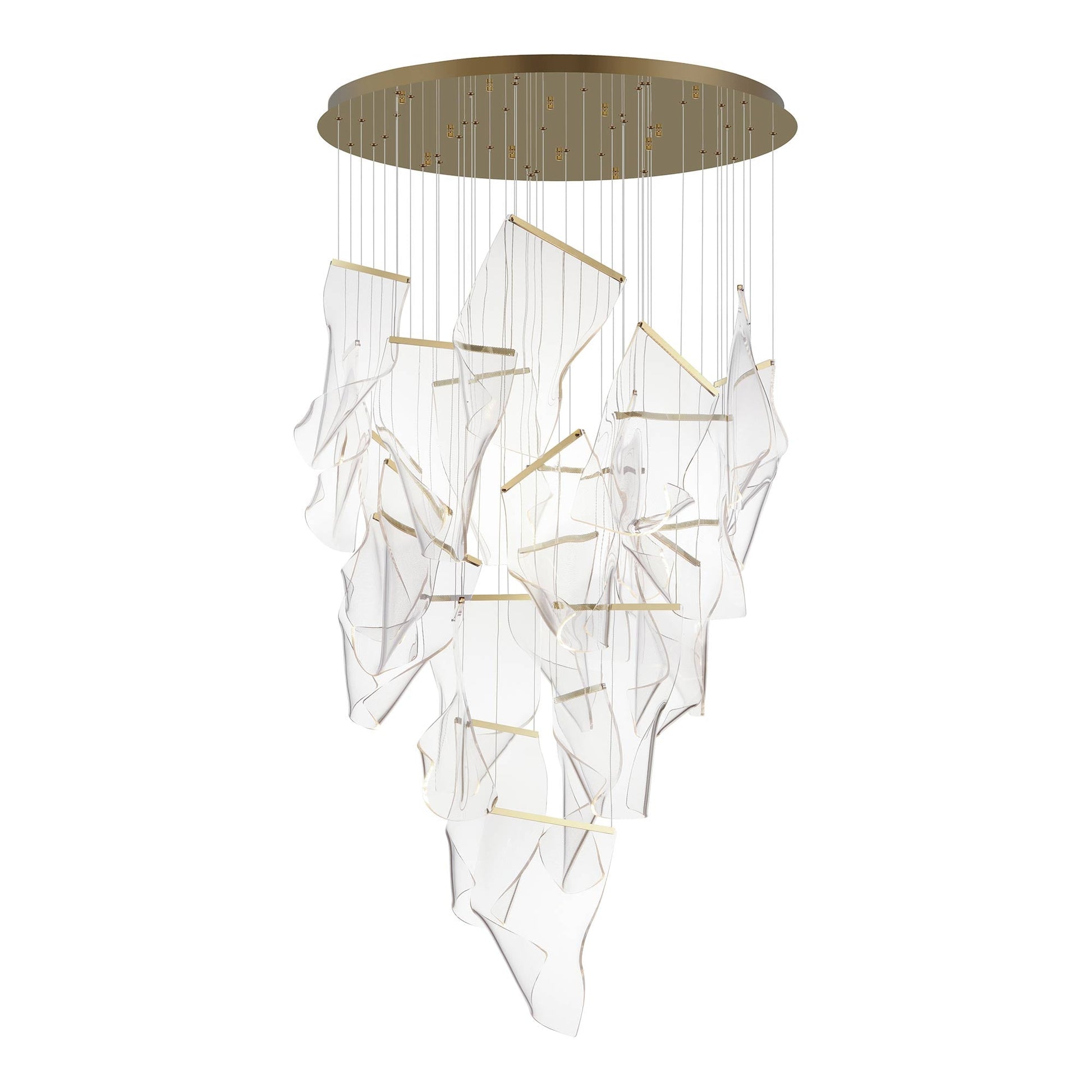 Rinkle LED Multi Light Pendant Light in French Gold (24-Light).