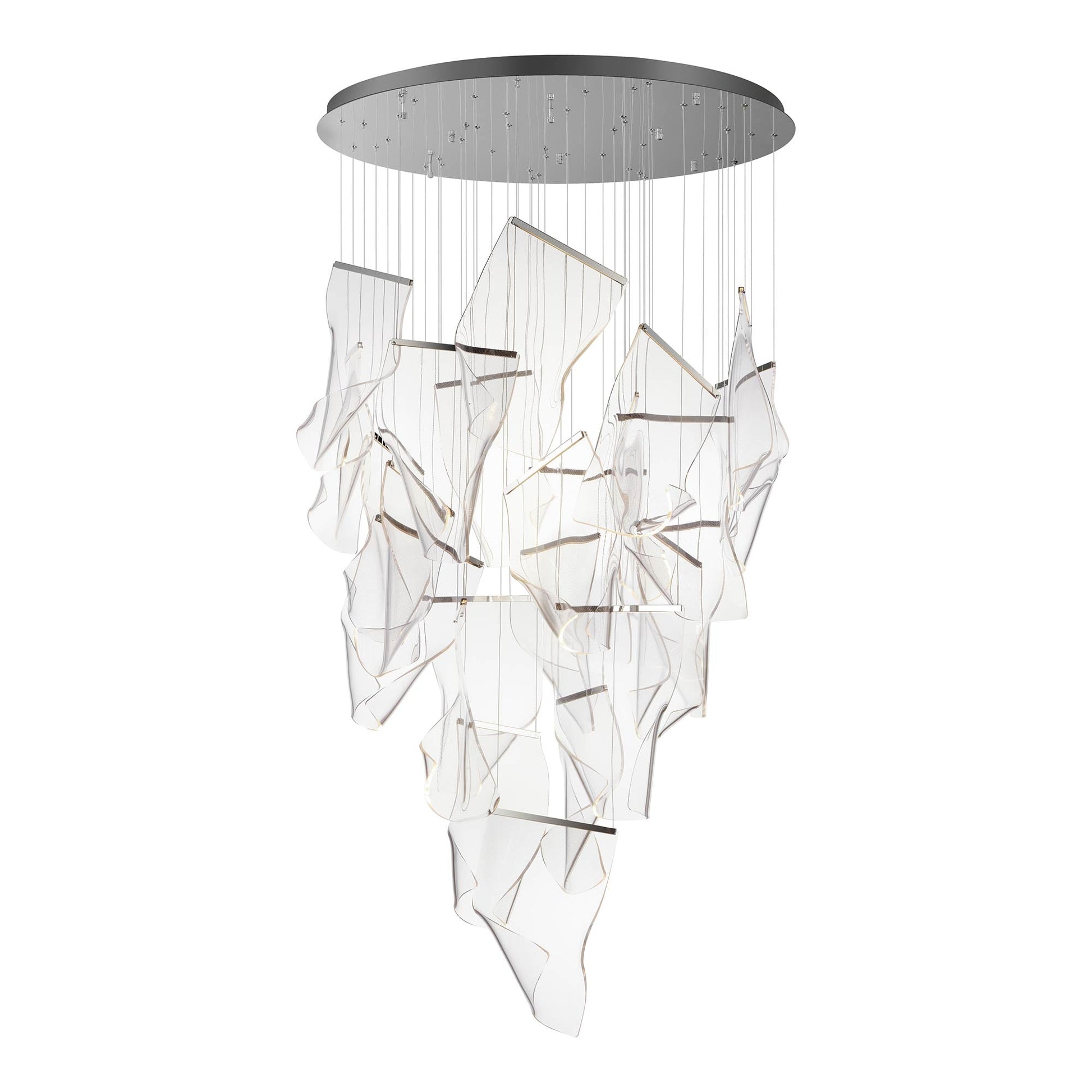 Rinkle LED Multi Light Pendant Light in Polished Chrome (24-Light).