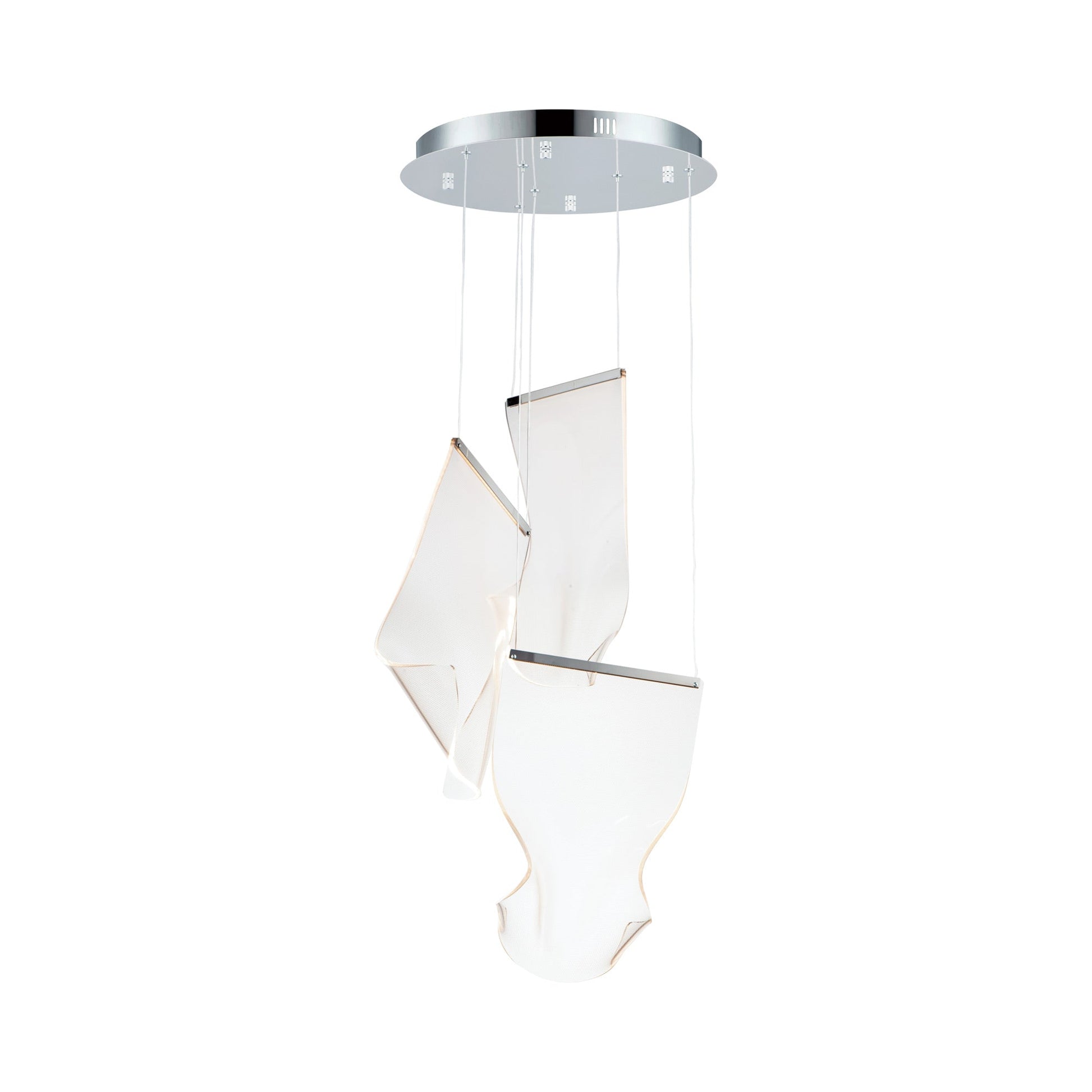 Rinkle LED Pendant Light in Polished Chrome.