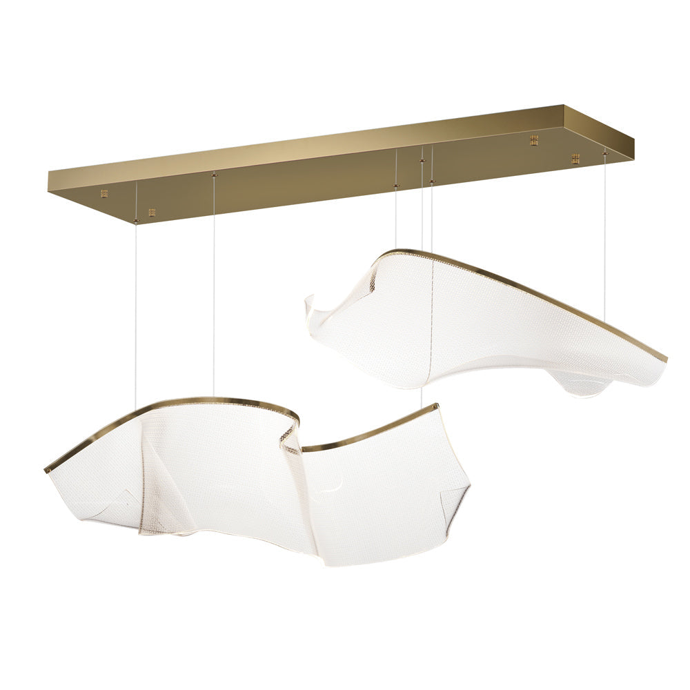 Rinkle Modular LED Multi Light Pendant Light in French Gold (2-Light).