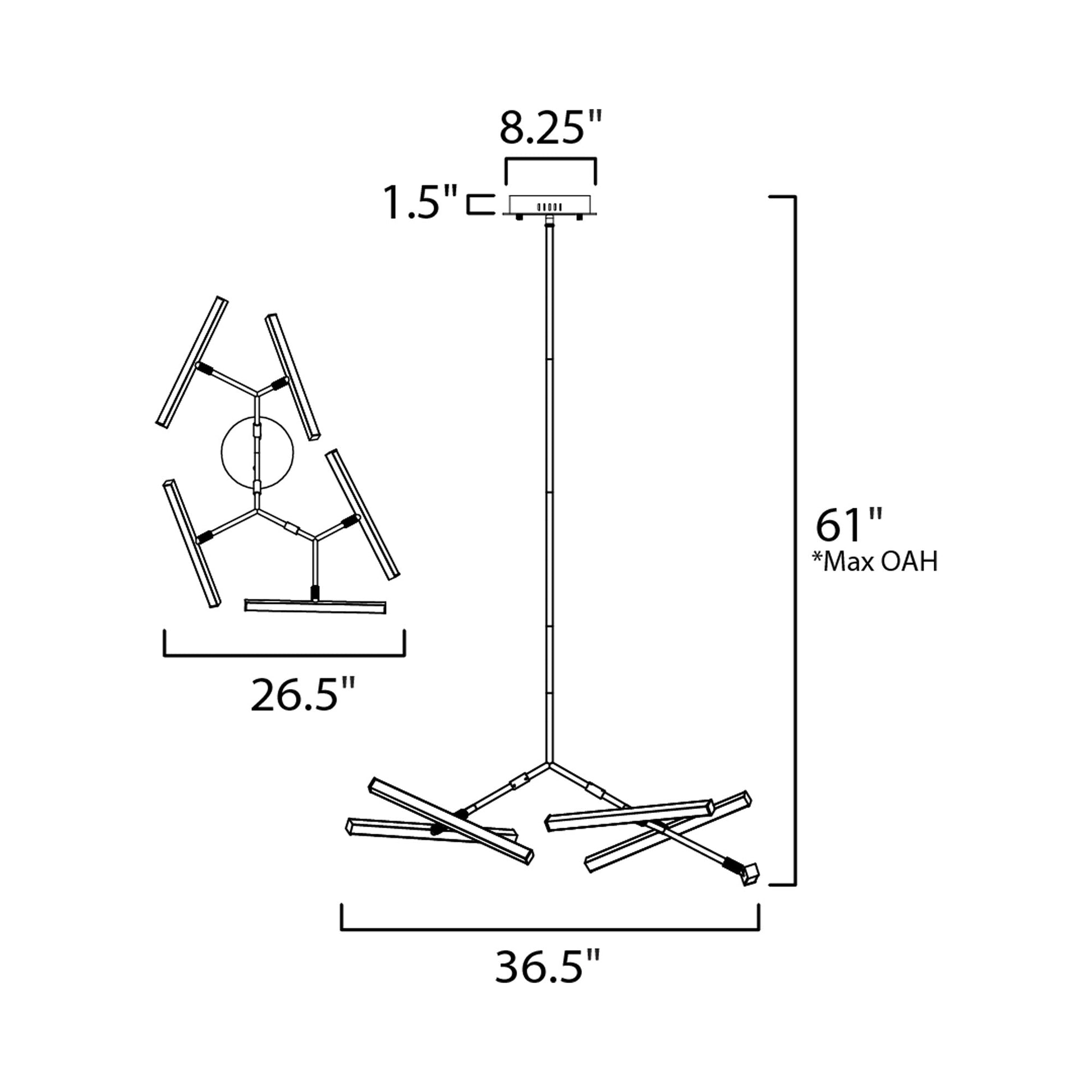 Robotica LED Pendant Light - line drawing.