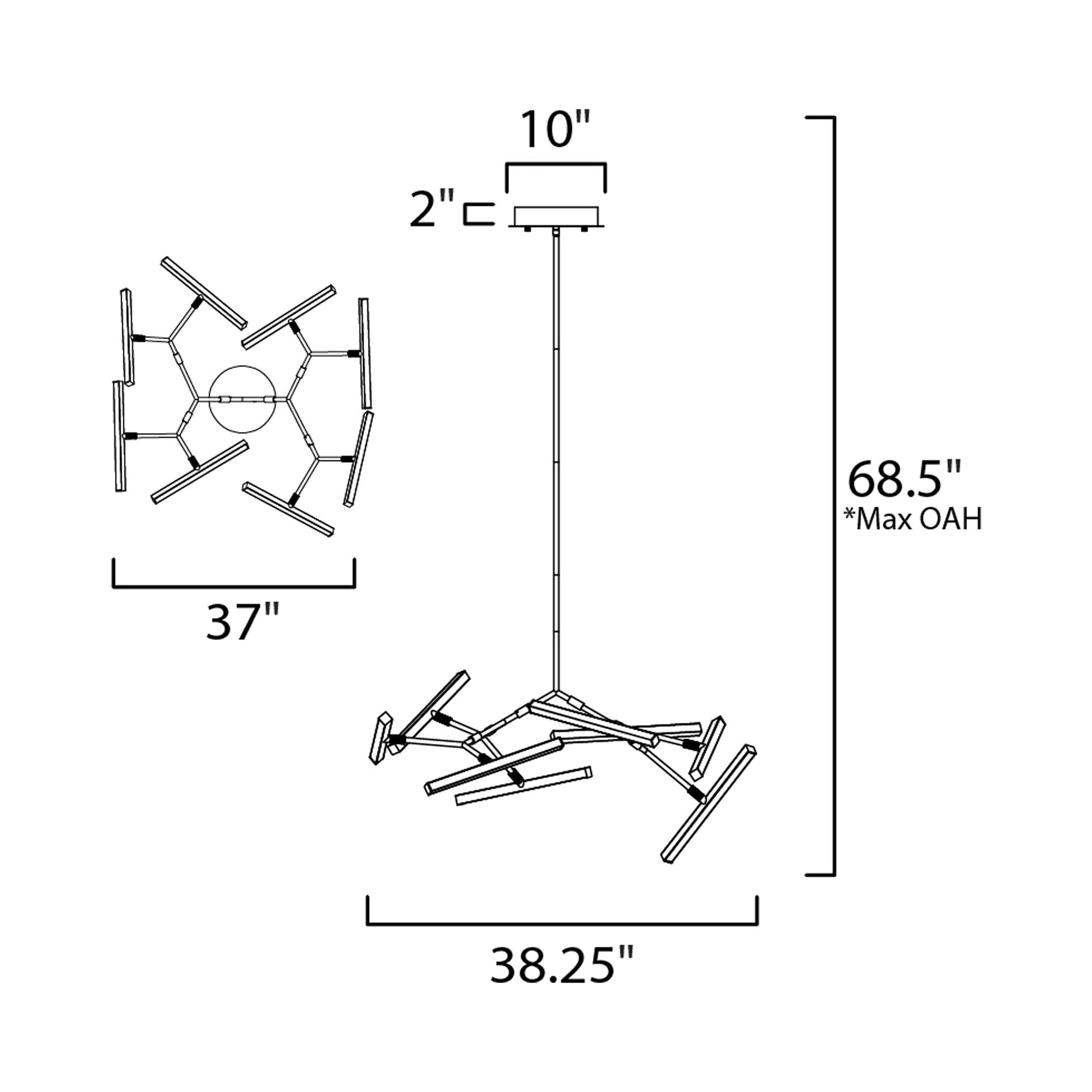 Robotica LED Pendant Light - line drawing.