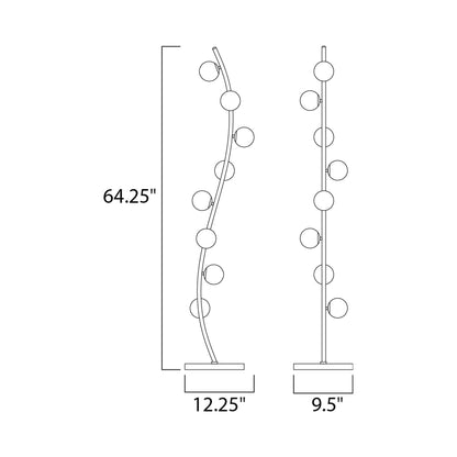 Rover LED Floor Lamp - line drawing.