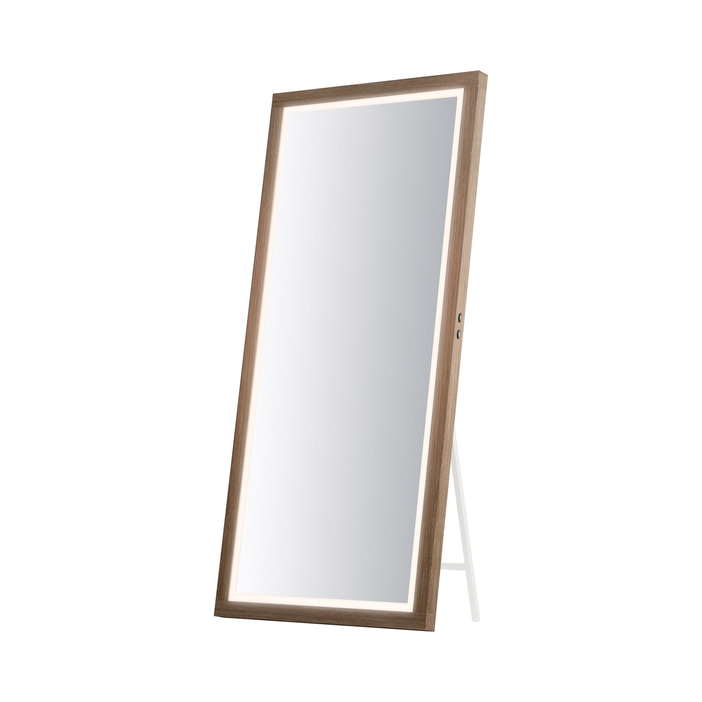 Sawyer LED Floor Mirror in Oak.