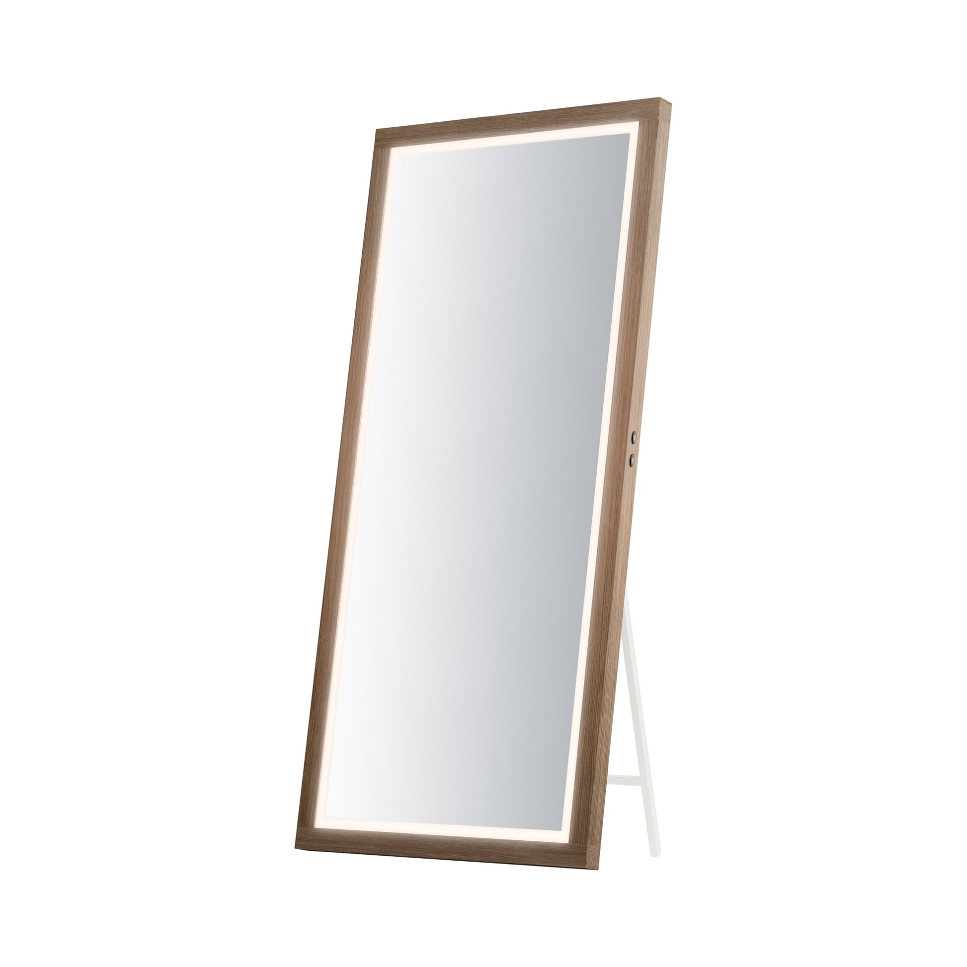 Sawyer LED Floor Mirror in Oak.