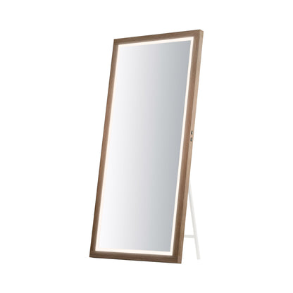 Sawyer LED Floor Mirror in Oak.