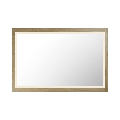 Sawyer LED Wall Mirror in Oak (32-Inch).