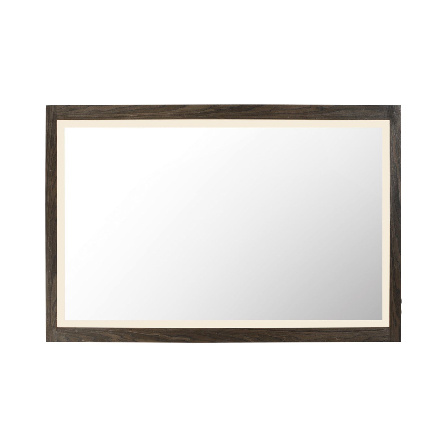 Sawyer LED Wall Mirror in Walnut (32-Inch).