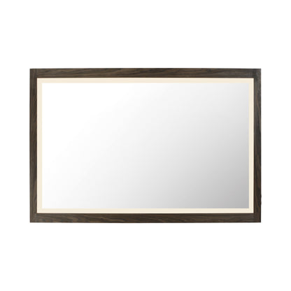 Sawyer LED Wall Mirror in Walnut (32-Inch).
