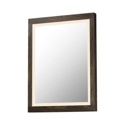 Sawyer LED Wall Mirror in Walnut (36-Inch).