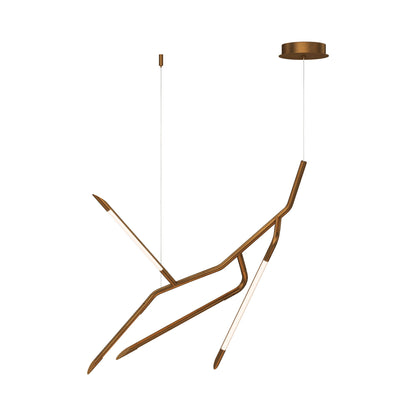 Scion LED Multi Light Pendant Light in Weathered Brass (4-Light).