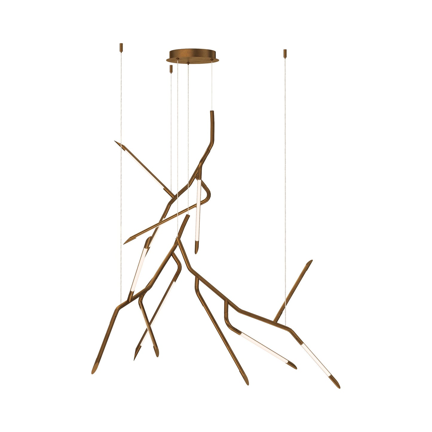Scion LED Multi Light Pendant Light in Weathered Brass (12-Light).