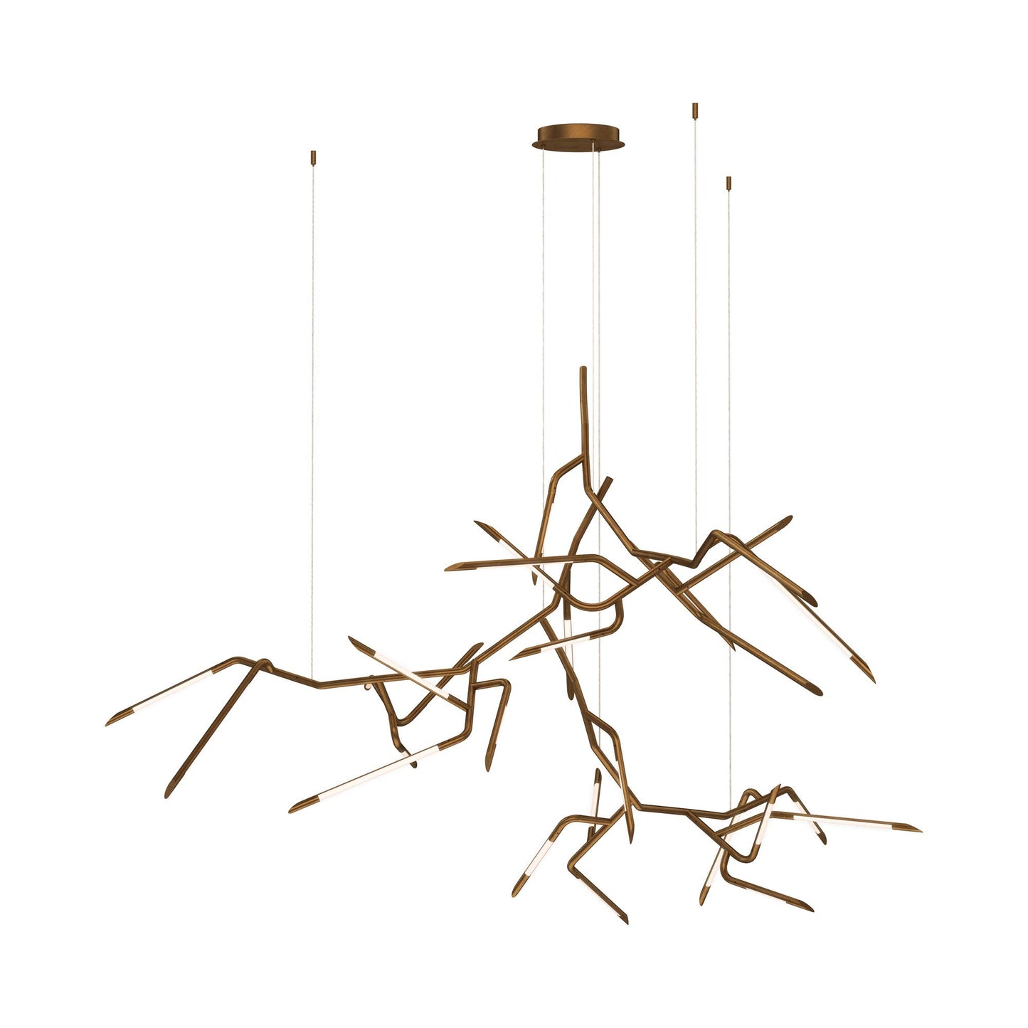 Scion LED Multi Light Pendant Light in Weathered Brass (27-Light).