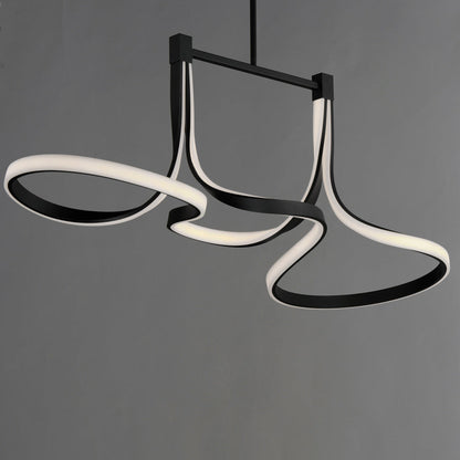 Serpentine LED Linear Pendant Light in Detail.