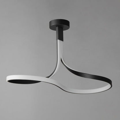 Serpentine LED Semi Flush Mount Ceiling Light in Detail.