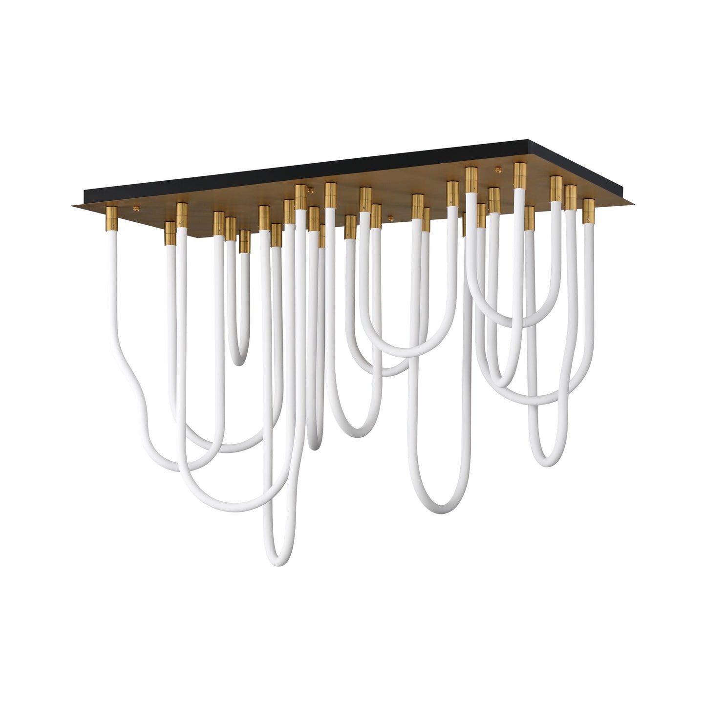 Soleil LED Flush Mount Ceiling Light in Natural Aged Brass.