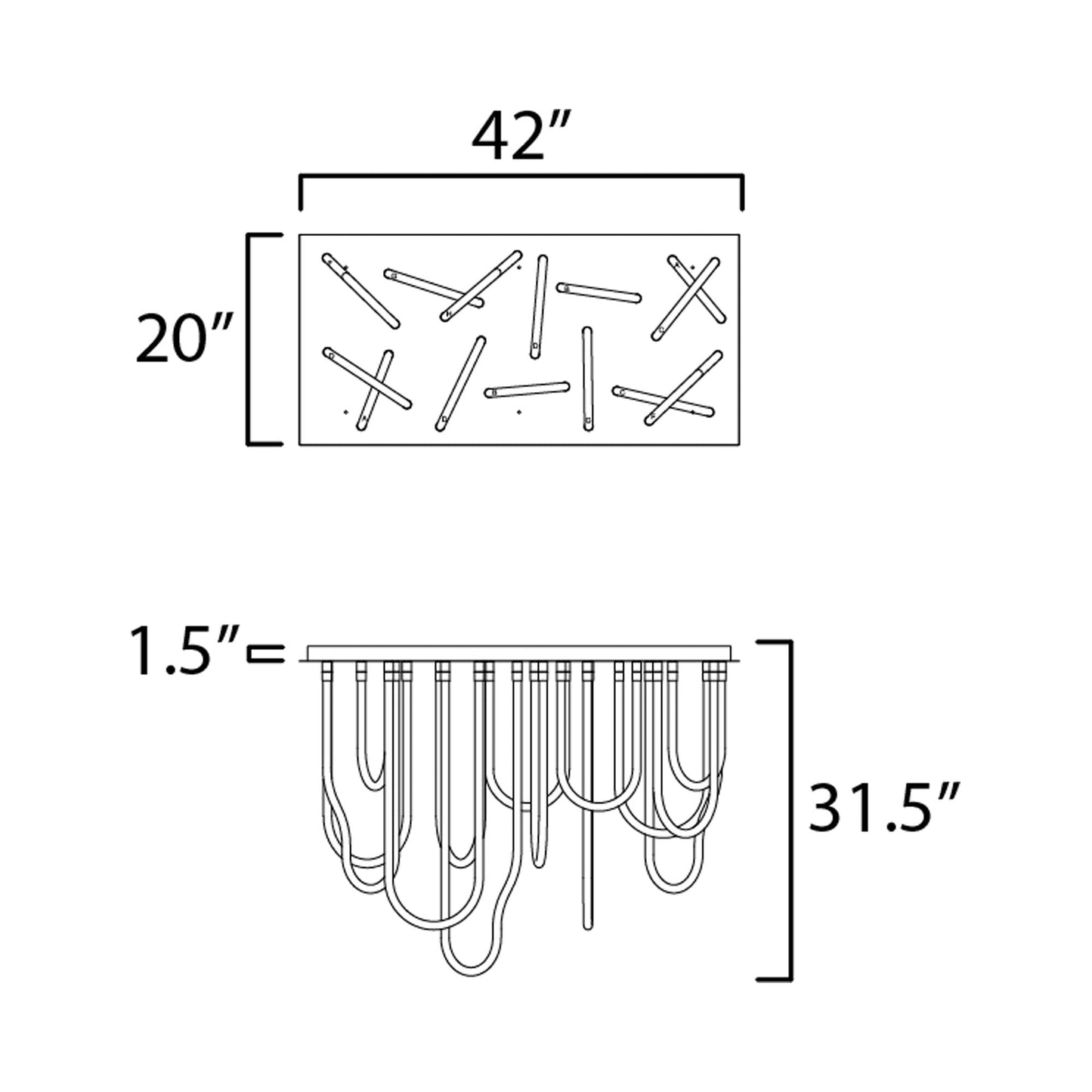 Soleil LED Flush Mount Ceiling Light - line drawing.