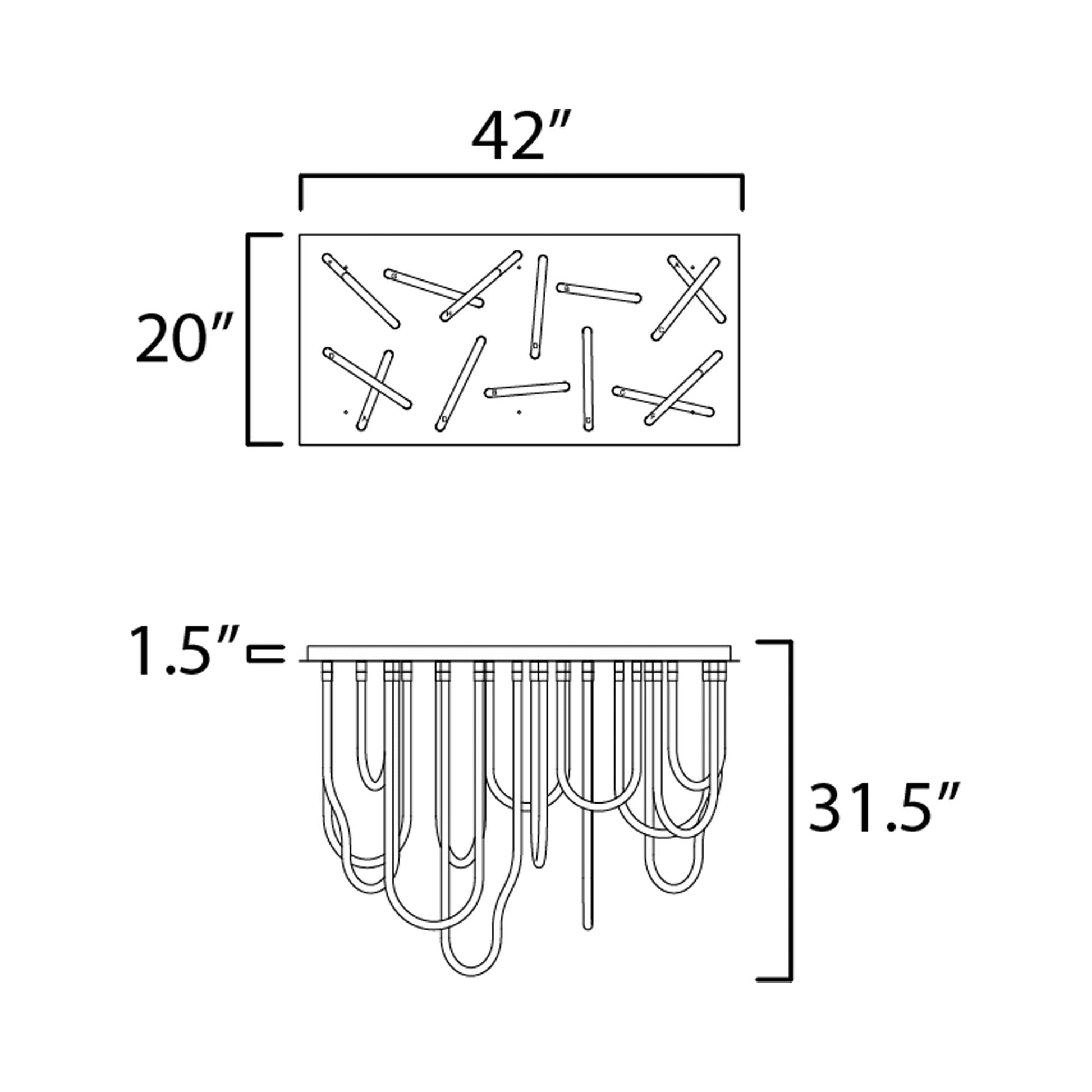 Soleil LED Flush Mount Ceiling Light - line drawing.