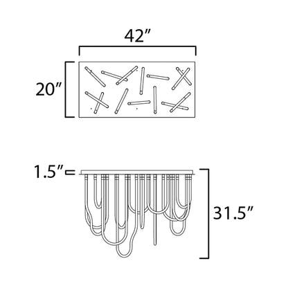 Soleil LED Flush Mount Ceiling Light - line drawing.