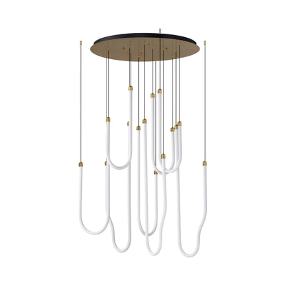 Soleil LED Pendant Light in Natural Aged Brass (8-Light).