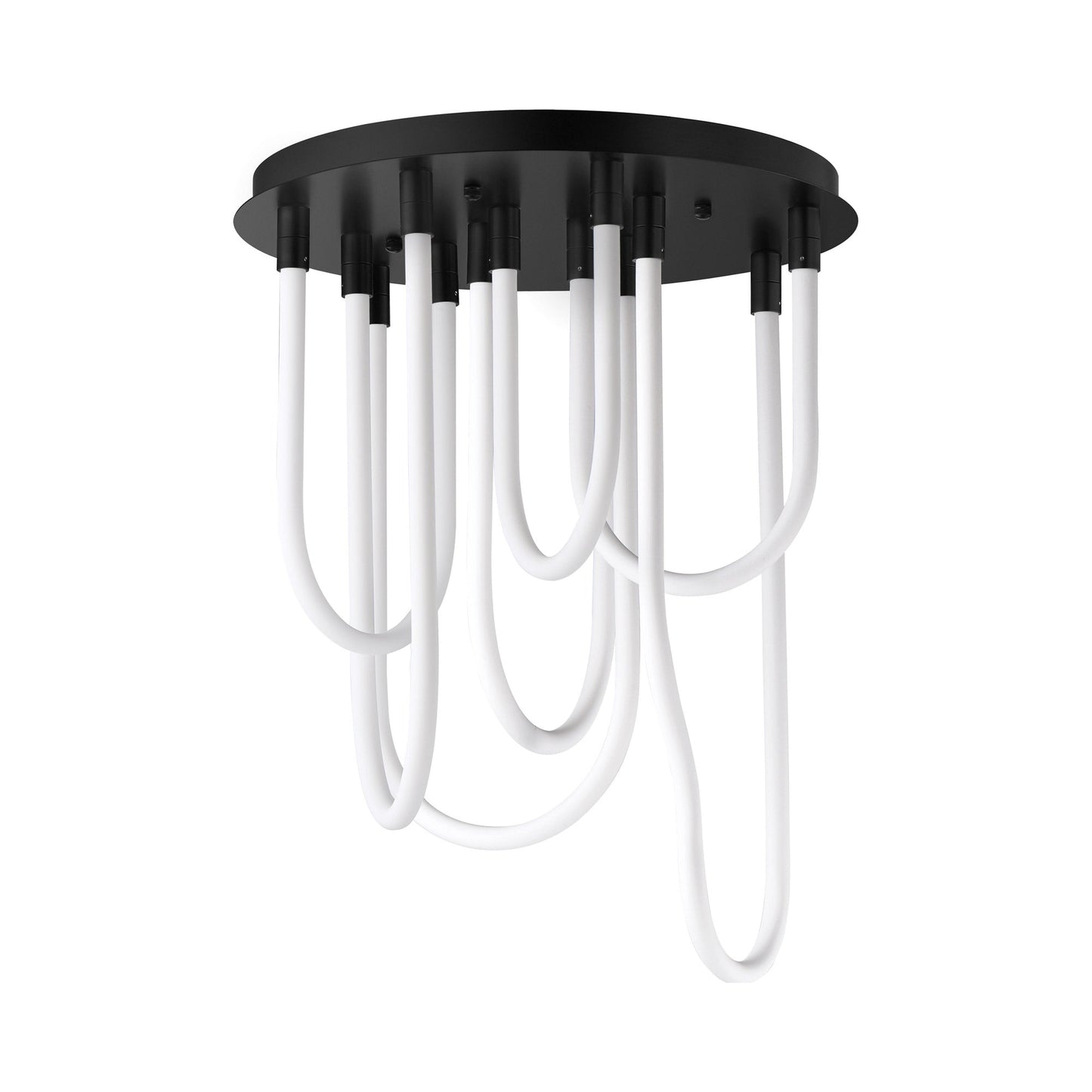 Soleil Round LED Flush Mount Ceiling Light in Black.